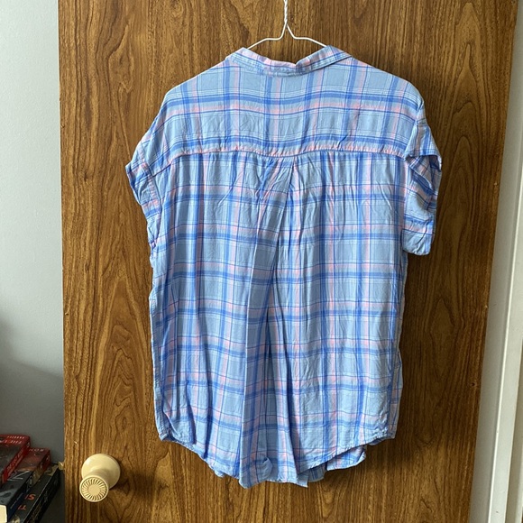 3/$25 Brightly coloured plaid button down - Picture 2 of 3
